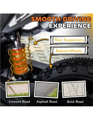 AIYAPLAY 12V Aprilia Licensed Kids Motorbike with Training Wheels, Spring Suspension, LED Headlight, USB, Music, Yellow/black