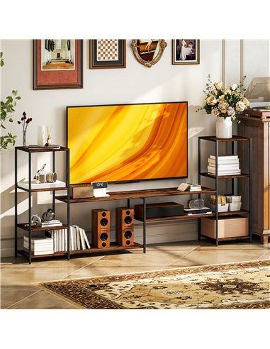HOMCOM TV Unit for TVs up to 60 Inches, Industrial TV Stand with Storage Shelves, Entertainment Centre for Living Room, Bedroom