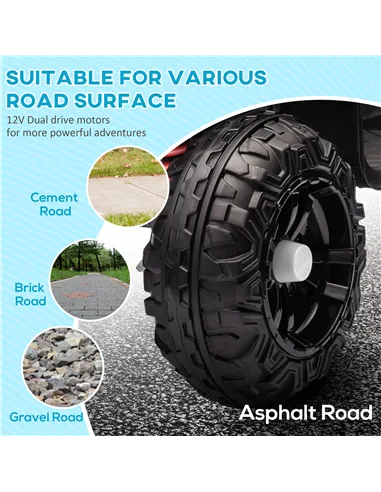 AIYAPLAY 12V Kids Electric Quad Bike w/ Spring Suspension System, Forward, Backward, LED Light, Music, MP3, White