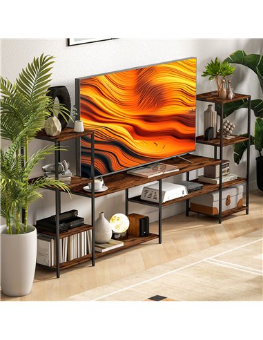 HOMCOM TV Unit for TVs up to 60 Inches, Industrial TV Stand with Storage Shelves, Entertainment Centre for Living Room, Bedroom