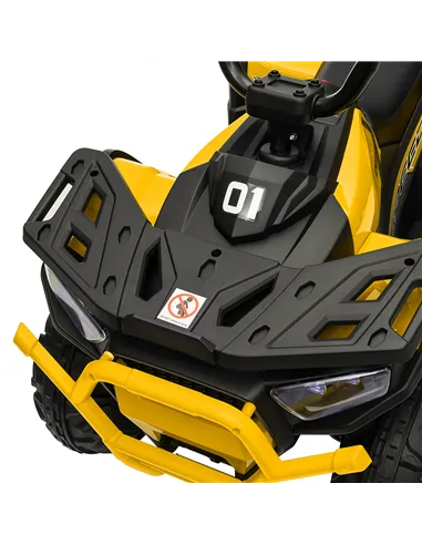 AIYAPLAY 12V Kids Electric Ride on ATV, Battery-Powered Quad Bike w/ Spring Suspension, Forward Backward, Storage Basket, Yellow