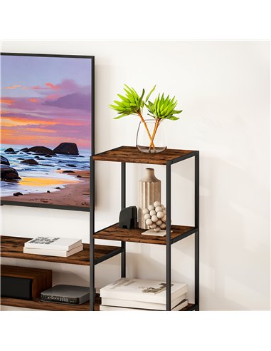 HOMCOM TV Unit for TVs up to 60 Inches, Industrial TV Stand with Storage Shelves, Entertainment Centre for Living Room, Bedroom