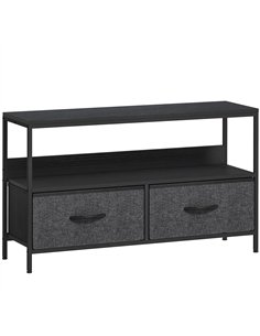 HOMCOM TV Stand Cabinet with 2 Foldable Drawers - Black