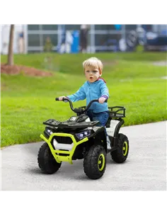AIYAPLAY 12V Kids Electric Ride on ATV, Battery-Powered Quad Bike w/ Spring Suspension, Forward Backward, Storage Basket, Green 2