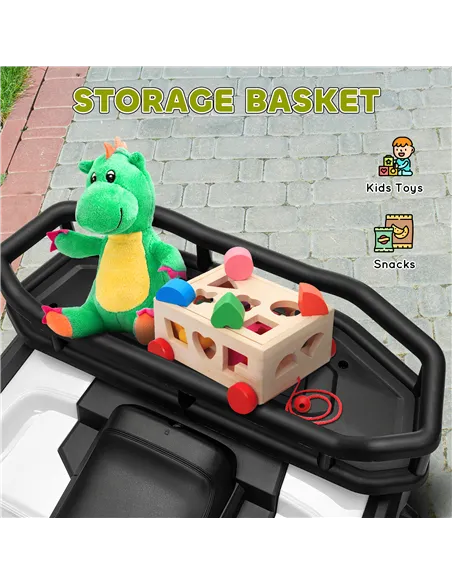 AIYAPLAY 12V Kids Electric Ride on ATV, Battery-Powered Quad Bike w/ Spring Suspension, Forward Backward, Storage Basket, Green