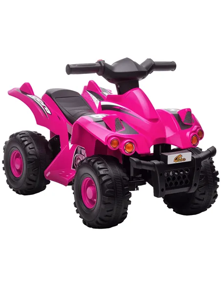 AIYAPLAY 6V Kids Electric Quad Bike w/ Music, Forward Function, for 2-6 Years, Pink