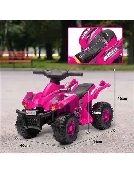 AIYAPLAY 6V Kids Electric Quad Bike w/ Music, Forward Function, for 2-6 Years, Pink