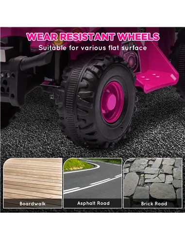 AIYAPLAY 6V Kids Electric Quad Bike w/ Music, Forward Function, for 2-6 Years, Pink