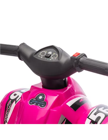 AIYAPLAY 6V Kids Electric Quad Bike w/ Music, Forward Function, for 2-6 Years, Pink