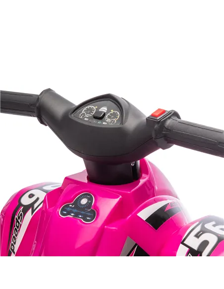 AIYAPLAY 6V Kids Electric Quad Bike w/ Music, Forward Function, for 2-6 Years, Pink
