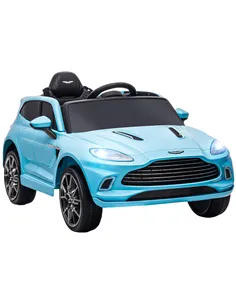 AIYAPLAY Aston Martin DBX Licensed Battery Powered Kids Electric Car, 12V Kids Ride on Car w/ Lights, Music Horn, Blue