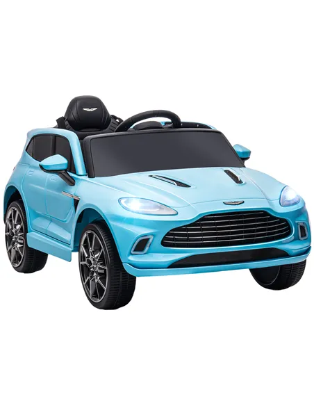 AIYAPLAY Aston Martin DBX Licensed Battery Powered Kids Electric Car, 12V Kids Ride on Car w/ Lights, Music Horn, Blue