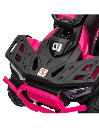 AIYAPLAY 12V Kids Electric Ride on ATV, Battery-Powered Quad Bike w/ Spring Suspension, Forward Backward, Storage Basket, Pink