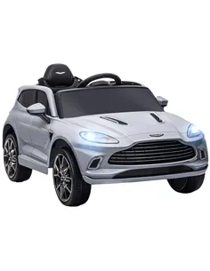 AIYAPLAY Aston Martin DBX Licensed Battery Powered Kids Electric Car, 12V Kids Ride on Car w/ Lights, Music Horn, Grey