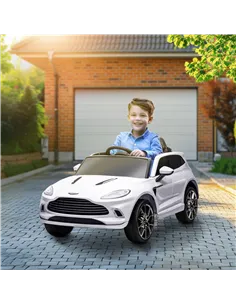 AIYAPLAY Aston Martin DBX Licensed Battery Powered Kids Electric Car, 12V Kids Ride on Car w/ Lights, Music Horn, White 2