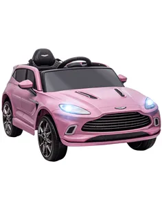 AIYAPLAY Aston Martin DBX Licensed Battery Powered Kids Electric Car, 12V Kids Ride on Car w/ Lights, Music Horn, Pink