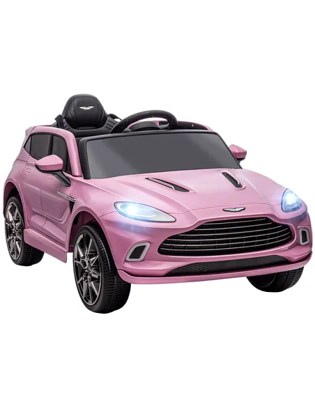 AIYAPLAY Aston Martin DBX Licensed Battery Powered Kids Electric Car, 12V Kids Ride on Car w/ Lights, Music Horn, Pink