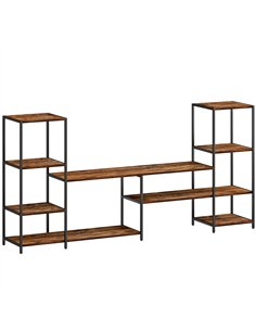 HOMCOM TV Unit for TVs up to 55 Inches, Industrial TV Stand with Storage Shelves, Entertainment Centre for Living Room, Bedroom
