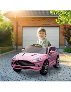 AIYAPLAY Aston Martin DBX Licensed Battery Powered Kids Electric Car, 12V Kids Ride on Car w/ Lights, Music Horn, Pink 2