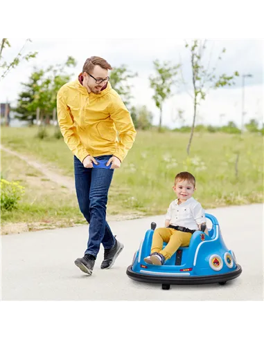 AIYAPLAY Angry Bird Licensed Waltzer Car, 12V Kids Bumper Car w/ Joysticks, Remote, Music LED Lights, Blue