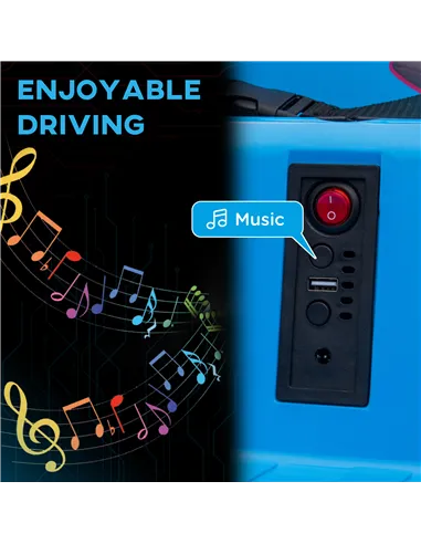 AIYAPLAY Angry Bird Licensed Waltzer Car, 12V Kids Bumper Car w/ Joysticks, Remote, Music LED Lights, Blue