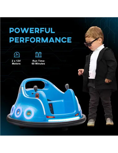 AIYAPLAY Angry Bird Licensed Waltzer Car, 12V Kids Bumper Car w/ Joysticks, Remote, Music LED Lights, Blue