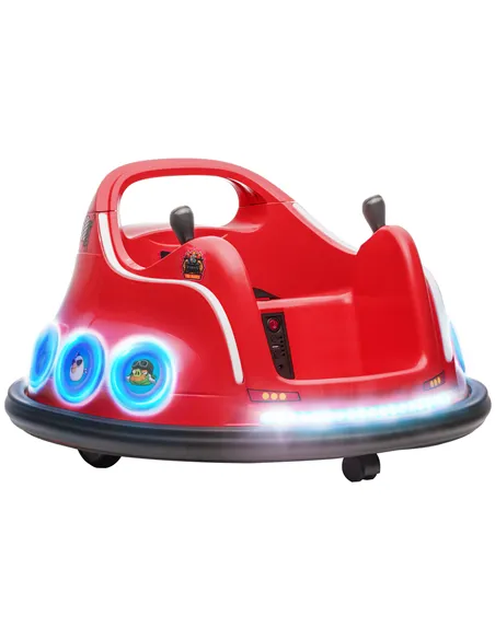 AIYAPLAY Angry Bird Licensed Waltzer Car, 12V Kids Bumper Car w/ Joysticks, Remote, Music LED Lights, Red