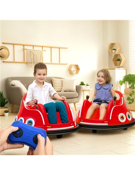 AIYAPLAY Angry Bird Licensed Waltzer Car, 12V Kids Bumper Car w/ Joysticks, Remote, Music LED Lights, Red