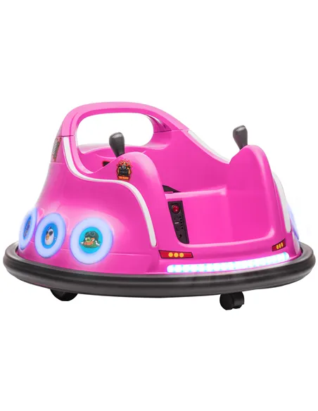 AIYAPLAY Angry Bird Licensed Waltzer Car, 12V Kids Bumper Car w/ Joysticks, Remote, Music LED Lights, Pink