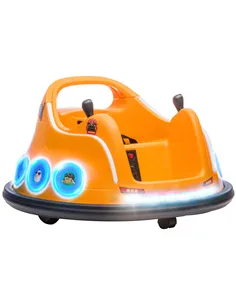 AIYAPLAY Angry Bird Licensed Waltzer Car, 12V Kids Bumper Car w/ Joysticks, Remote, Music LED Lights, Orange