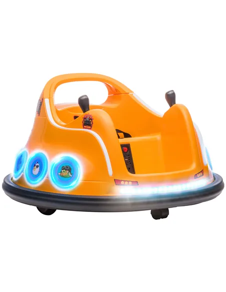 AIYAPLAY Angry Bird Licensed Waltzer Car, 12V Kids Bumper Car w/ Joysticks, Remote, Music LED Lights, Orange
