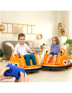 AIYAPLAY Angry Bird Licensed Waltzer Car, 12V Kids Bumper Car w/ Joysticks, Remote, Music LED Lights, Orange 2