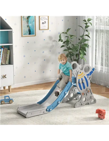 AIYAPLAY Space-Themed Baby Slide, Indoor Freestanding Kids Slide, for Ages 1.5-3 Years - Blue
