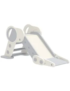 AIYAPLAY Foldable Kids Slide, Freestanding Baby Slide, for Ages 1.5-3 Years, Grey & Beige
