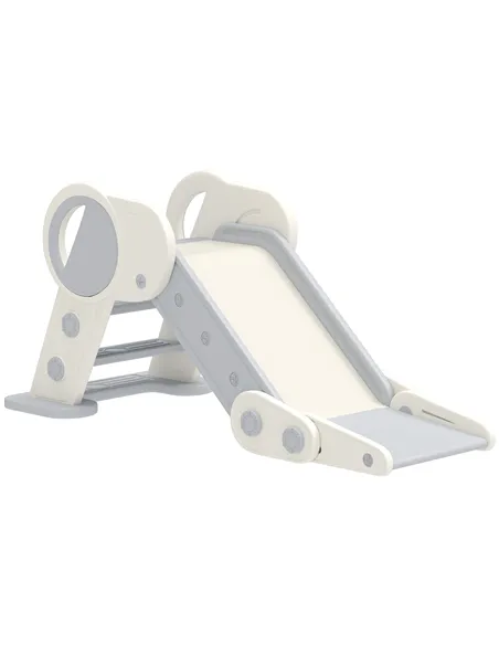 AIYAPLAY Foldable Kids Slide, Freestanding Baby Slide, for Ages 1.5-3 Years, Grey & Beige