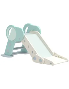 AIYAPLAY Foldable Kids Slide, Freestanding Baby Slide, for Ages 1.5-3 Years, Grey & Green