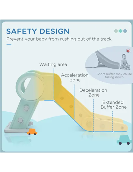 AIYAPLAY Foldable Kids Slide, Freestanding Baby Slide, for Ages 1.5-3 Years, Grey & Green