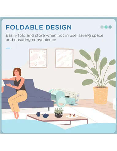 AIYAPLAY Foldable Kids Slide, Freestanding Baby Slide, for Ages 1.5-3 Years, Grey & Green