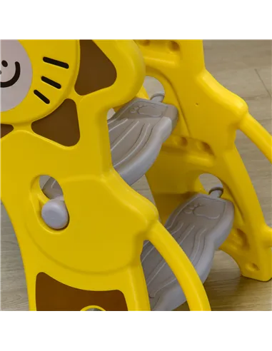 AIYAPLAY Baby Slide with Basketball Hoop, Climber, Easy to Assemble Kids Slide for Indoor Use, for Ages 18-36 Months - Yellow