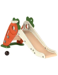 AIYAPLAY 3 in 1 Foldable Toddler Slide with Basketball Hoop, Climber, Carrot-themed, for 1-3 Years