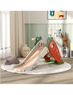 AIYAPLAY 3 in 1 Foldable Toddler Slide with Basketball Hoop, Climber, Carrot-themed, for 1-3 Years 2