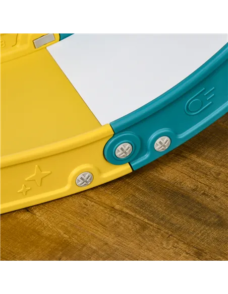 AIYAPLAY 4 in 1 Toddler Slide with Basketball Hoop, Climber, Telescope, Storage Basket, for Ages 1-3 Years, Yellow