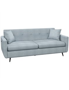 HOMCOM 165cm 3 Seater Sofa for Living Room, Modern Fabric Couch, Tufted Small Couch Sofa Settee with Steel Legs and 2 Storage Po