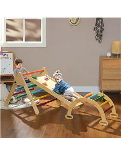 AIYAPLAY 5-in-1 Toddler Climbing Frame with Ramp, Arch, for 18-48 Months, Multicoloured 2