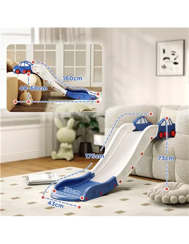 AIYAPLAY Kids Slide for Bed, Sofa, with Extended Length, Easy to assemble and Store, Blue
