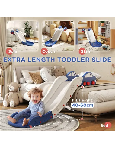 AIYAPLAY Kids Slide for Bed, Sofa, with Extended Length, Easy to assemble and Store, Blue