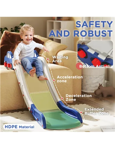 AIYAPLAY Kids Slide for Bed, Sofa, with Extended Length, Easy to assemble and Store, Blue