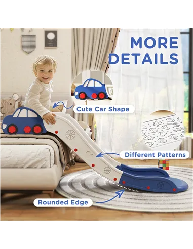 AIYAPLAY Kids Slide for Bed, Sofa, with Extended Length, Easy to assemble and Store, Blue