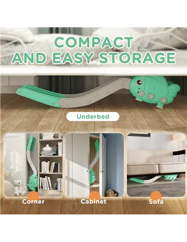 AIYAPLAY Kids Sofa Slide with 130cm Extended Length, HDPE Toddler Slide for Sofa, Bed, Stairs, Easy Assemble & Storage, Green