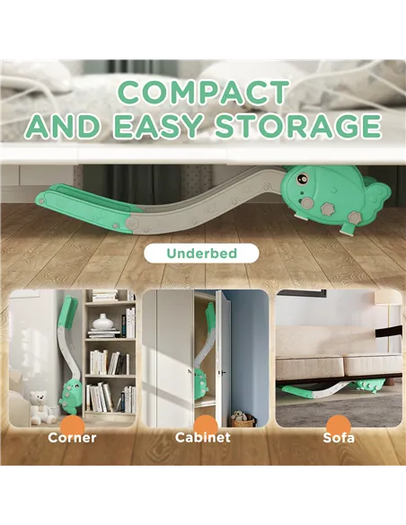 AIYAPLAY Kids Sofa Slide with 130cm Extended Length, HDPE Toddler Slide for Sofa, Bed, Stairs, Easy Assemble & Storage, Green